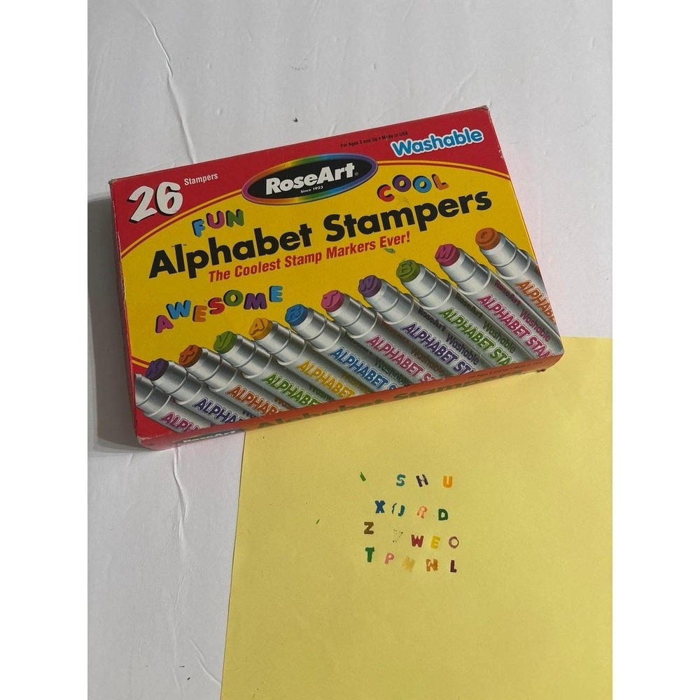 RoseArt 26 Fun Alphabet Stampers Washable Coolest Stamp Markers (AS IS) Incomple